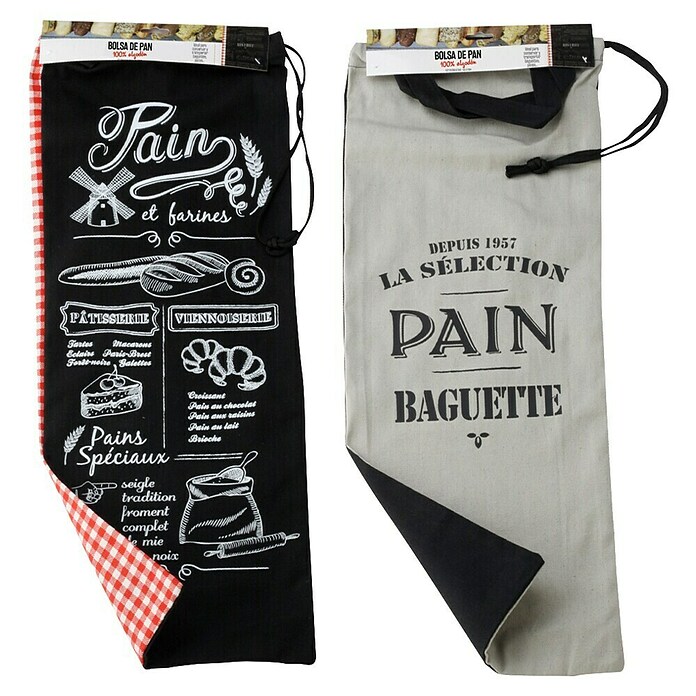 Bolsa para pan Bistrot (Tela, Negro/Rojo, Gris/Negro) | BAUHAUS