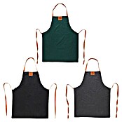 Delantal de cocina para adulto (Tela, Negro/Marrón, Verde/Marrón, Gris/Marrón) | BAUHAUS