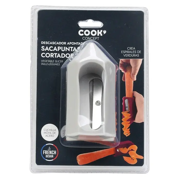 Cortador de verduras - L x An x Al: 5,5 x 5,5 x 11 cm - Cortador de verduras "Cook Concept": Una herramienta de cocina innovadora para espiralizar verduras de forma fácil y rápida, ideal para ensaladas creativas.