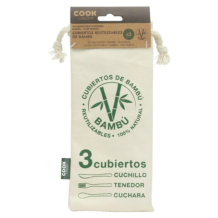 Juego de cubiertos de bambú (Bambú, 3 pzs.) | BAUHAUS
