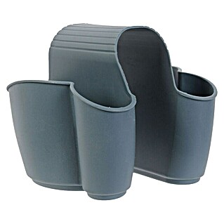 Cesta para la esponja de cocina doble (Silicona, Gris)