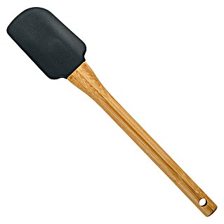 Espátula flexible de cocina (27,5 cm, Negro/Bambú)
