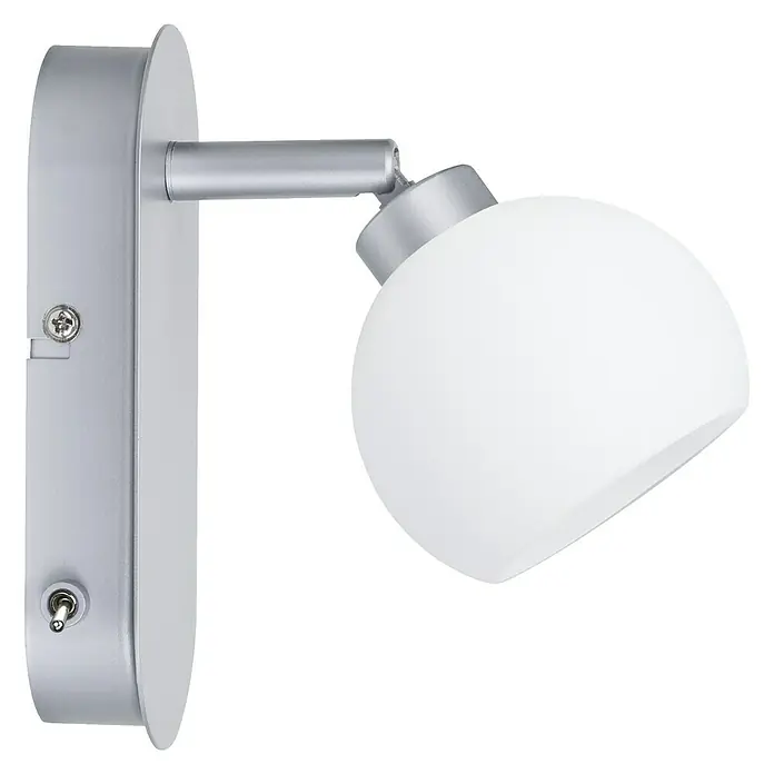 Paulmann DecoSystems Lampenschirm Wolbi - Durchmesser: 9 cm, Opal, Glas, Form: Rund - Moderne silberne Wandleuchte mit kugelförmigem Lampenschirm, ideal für stilvolle Innenraumbeleuchtung und Akzente.