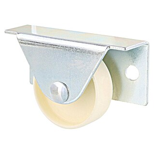 Wagner System Möbel-Lenkrolle Bettkastenrolle (Traglast: 40 kg, Gleitlager, Mit Platte, Farbe Rad: Weiß, Durchmesser Rolle: 35 mm)