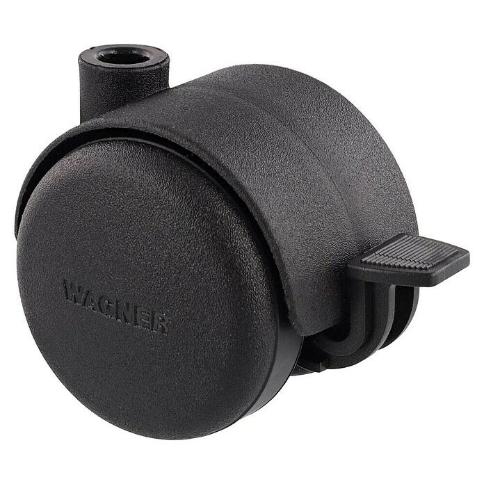 Wagner System Doppelrolle Doppelrolle (Traglast: 50 kg, Mit Rückenloch und Feststeller, Durchmesser Rolle: 50 mm, Schwarz) | BAUHAUS