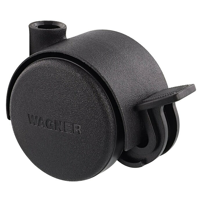 Wagner System Doppelrolle Doppelrolle (Traglast: 35 kg, Mit Rückenloch und Feststeller, Durchmesser Rolle: 40 mm, Schwarz) | BAUHAUS