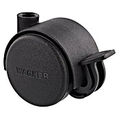 Wagner System Doppelrolle Doppelrolle (Traglast: 35 kg, Mit Rückenloch und Feststeller, Durchmesser Rolle: 40 mm, Schwarz) | BAUHAUS