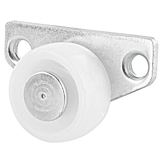 Wagner System Möbel-Lenkrolle Bettkastenrolle (Traglast: 20 kg, Gleitlager, Mit Platte, Farbe Rad: Weiß, Durchmesser Rolle: 30 mm)