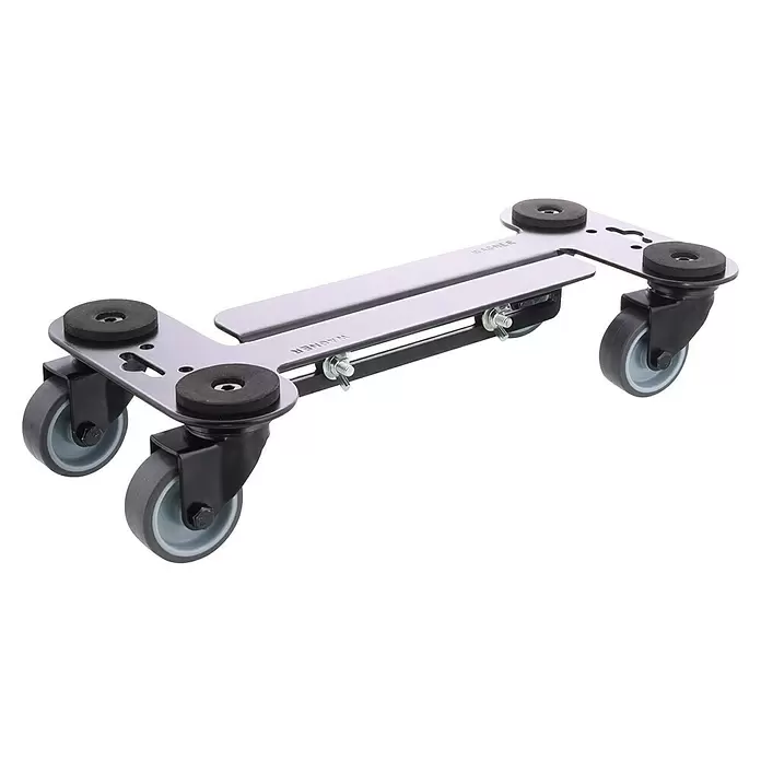 Wagner System Transportroller MM 4120 - L x B x H: 35 x 16,5 x 9 cm, Traglast: 250 kg, Stahl - Verstellbarer Transportroller aus grauem Metall mit schwarzen Rollen und rutschfesten Gummiauflagen.