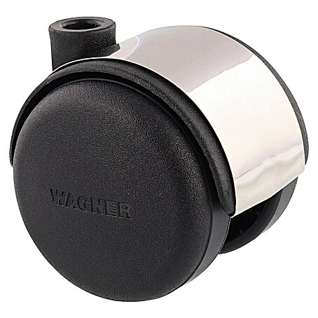 Wagner System Doppelrolle Doppelrolle (Traglast: 50 kg, Mit Rückenloch, Durchmesser Rolle: 50 mm, Chrom)