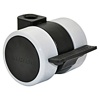 Wagner System Doppelrolle (Durchmesser Rollen: 38 mm, Traglast: 50 kg, Mit Rückenloch und Feststeller)