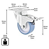 Wagner System Apparate-Lenkrolle Ultrasoft ECO (Traglast: 50 kg, Gleitlager, Mit Platte und Feststeller, Durchmesser Rolle: 50 mm) | BAUHAUS