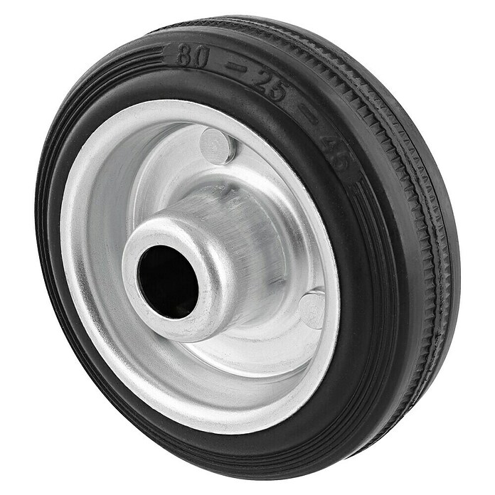 Wagner System Ersatzrad für Transportgeräterollen (Durchmesser: 80 mm, Gummi, Schwarz, 60 kg) | BAUHAUS