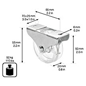 Wagner System Möbel-Bockrolle (Durchmesser Rolle: 50 mm, Traglast: 50 kg, Gleitlager) | BAUHAUS
