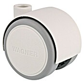 Wagner System Doppelrolle Doppelrolle (Traglast: 35 kg, Mit Rückenloch, Farbe Rad: Weiß, Durchmesser Rolle: 40 mm, Weiche Lauffläche) | BAUHAUS