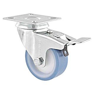 Wagner System Apparate-Lenkrolle Ultrasoft ECO (Traglast: 50 kg, Gleitlager, Mit Platte und Feststeller, Durchmesser Rolle: 50 mm)