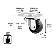 Wagner System Möbel-Lenkrolle (Durchmesser Rollen: 30 mm, Traglast: 15 kg, 20 Stk.) | BAUHAUS