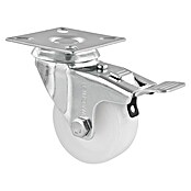 Wagner System Apparate-Lenkrolle ECO (Traglast: 50 kg, Gleitlager, Mit Platte und Feststeller, Durchmesser Rolle: 50 mm) | BAUHAUS