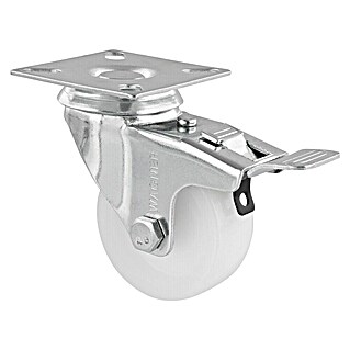 Wagner System Apparate-Lenkrolle ECO (Traglast: 50 kg, Gleitlager, Mit Platte und Feststeller, Durchmesser Rolle: 50 mm)
