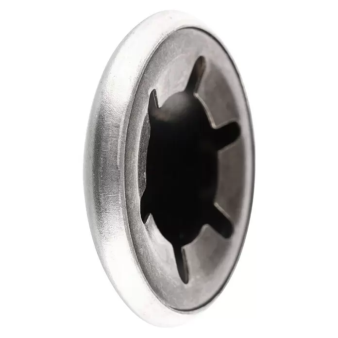 Wagner System Abdeckkappe - 2 Stk., Silber, 38 mm, Passend für: Achsen mit Durchmesser 2 cm - Silberne Metallbefestigung mit sternförmigem Innenantrieb.