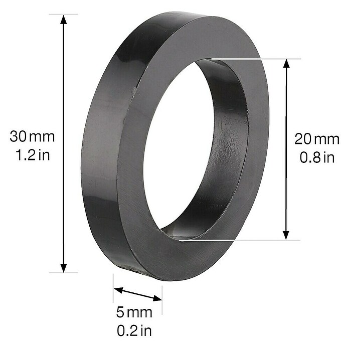 Wagner System Distanzscheibe (Schwarz, Kunststoff, L x B x H: 5 x 2 x 0,5 cm) | BAUHAUS