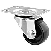 Wagner System Möbel-Lenkrolle (Traglast: 15 kg, Gleitlager, Mit Platte, Farbe Rad: Schwarz, Durchmesser Rolle: 30 mm) | BAUHAUS