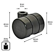 Wagner System Möbel-Lenkrolle Hart (Durchmesser Rollen: 38 mm, Traglast: 50 kg, Mit Rückenloch) | BAUHAUS