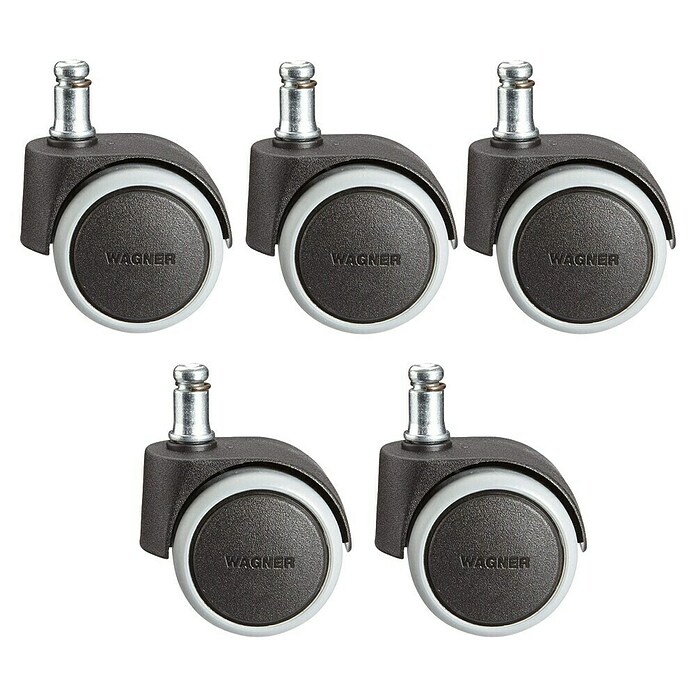 Wagner System Doppelrollen-Set Soft (Schwarz, 5 Stk., Traglast: 50 kg) | BAUHAUS
