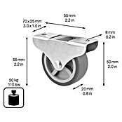 Wagner System Möbel-Bockrolle (Durchmesser Rolle: 50 mm, Traglast: 50 kg, Gleitlager) | BAUHAUS