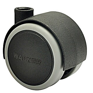 Wagner System Doppelrolle Doppelrolle (Traglast: 35 kg, Mit Rückenloch, Farbe Rad: Grau, Durchmesser Rolle: 40 mm, Weiche Lauffläche)