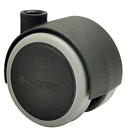 Wagner System Doppelrolle Doppelrolle (Traglast: 35 kg, Mit Rückenloch, Farbe Rad: Grau, Durchmesser Rolle: 40 mm, Weiche Lauffläche)