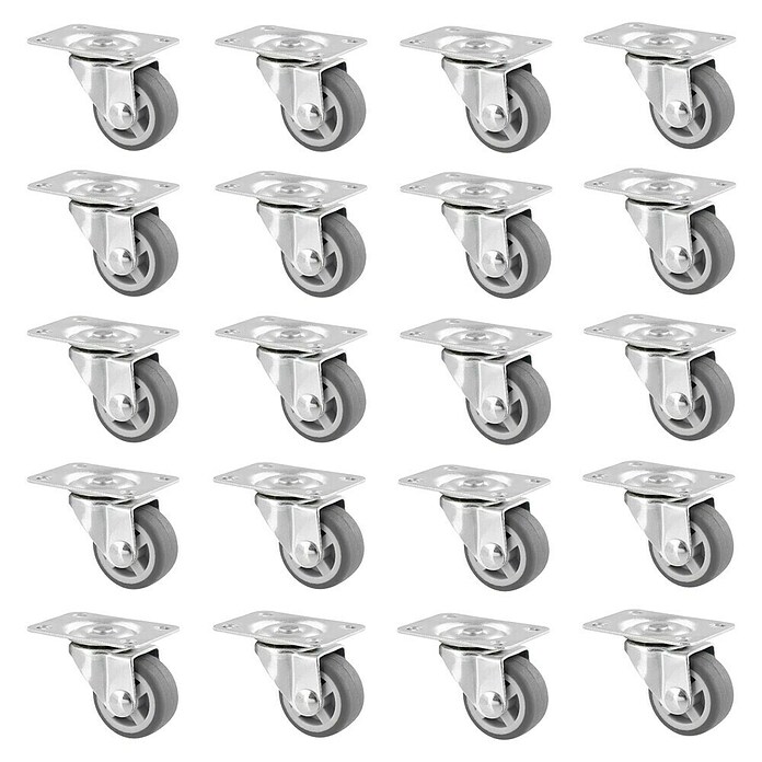 Wagner System Möbel-Lenkrolle Soft (Durchmesser Rollen: 30 mm, Traglast: 15 kg, Mit Platte, 20 Stk.) | BAUHAUS
