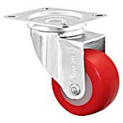 Wagner System Möbel-Lenkrolle (Traglast: 30 kg, Gleitlager, Mit Platte, Farbe Rad: Rot, Durchmesser Rolle: 30 mm) | BAUHAUS