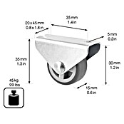 Wagner System Möbel-Bockrolle (Durchmesser Rolle: 30 mm, Traglast: 45 kg, Gleitlager) | BAUHAUS