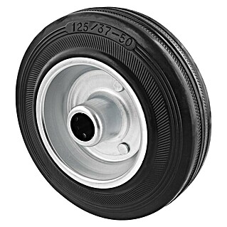 Wagner System Ersatzrad für Transportgeräterollen (Durchmesser: 125 mm, Gummi, Schwarz, 100 kg)