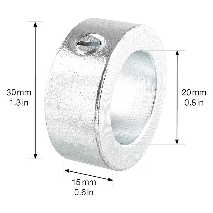 Wagner System Stellring für Achsen - Durchmesser: 32 mm, 2 Stk., Passend für: Für Achsen mit Durchmesser 20 mm - Silberner Metall-Wellenbund mit Stellschraube.