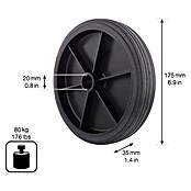 Wagner System Ersatzrad (Durchmesser: 175 mm, Traglast: 80 kg, Kunststoff, Schwarz) | BAUHAUS