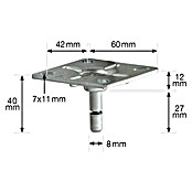 Wagner System Anschraubplatte (Stahl, Maße Platte: 60 x 60 mm) | BAUHAUS
