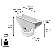 Wagner System Möbel-Bockrolle (Durchmesser Rolle: 30 mm, Traglast: 45 kg, Gleitlager) | BAUHAUS