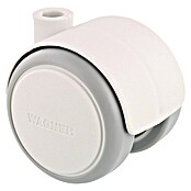 Wagner System Doppelrolle Doppelrolle (Traglast: 50 kg, Mit Rückenloch, Farbe Rad: Weiß, Durchmesser Rolle: 50 mm, Weiche Lauffläche) | BAUHAUS
