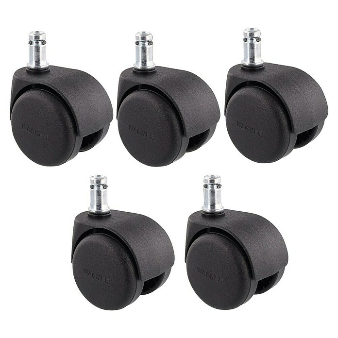 Wagner System Doppelrollen-Set Hart (Schwarz, 5 Stk., Traglast: 50 kg) | BAUHAUS