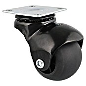Wagner System Möbel-Lenkrolle für Bettkästen-,Schubladen (Traglast: 50 kg, Gleitlager, Mit Platte, Farbe Rad: Schwarz, Durchmesser Rolle: 48 mm) | BAUHAUS
