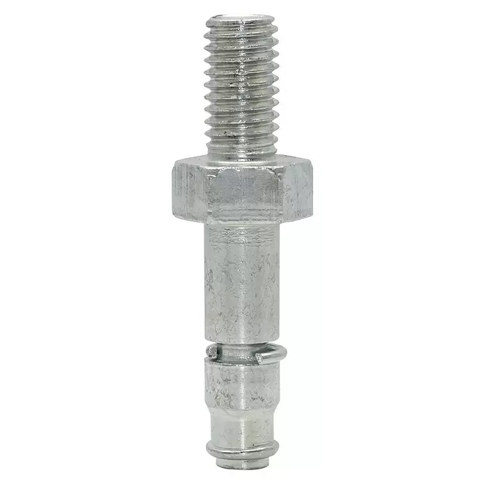 Wagner System Gewindestift M 8 x 14 - M 8, Länge: 47 mm, Stahl - Silberner Metallbolzen mit Sechskantkopf und Haarsplint.