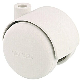 Wagner System Doppelrolle Doppelrolle (Traglast: 50 kg, Mit Rückenloch, Farbe Rad: Weiß, Durchmesser Rolle: 50 mm)