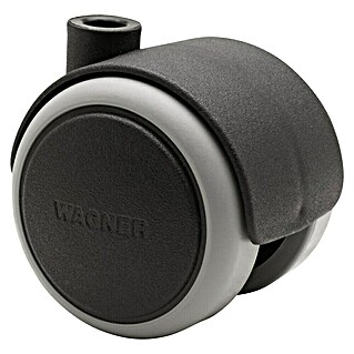 Wagner System Doppelrolle Doppelrolle (Traglast: 50 kg, Mit Rückenloch, Farbe Rad: Grau, Durchmesser Rolle: 50 mm, Weiche Lauffläche)
