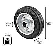 Wagner System Ersatzrad für Transportgeräterollen (Durchmesser: 100 mm, Gummi, Schwarz, 70 kg) | BAUHAUS
