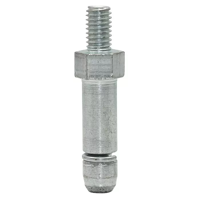 Wagner System Gewindestift M 6 x 8 - M 6, Länge: 40 mm, Stahl - Silberfarbener Metallbolzen mit Gewinde oben, Sechskantkopf und abgerundeter Spitze.