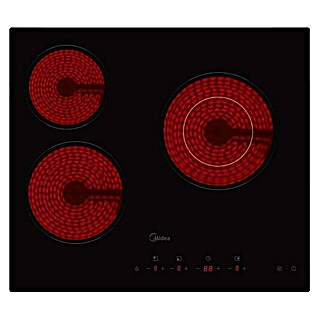 Midea Placa de cocción MCH520T239K0 (L x An: 52 x 59 cm, Número de fogones estándar: 3 ud.)