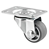 Wagner System Möbel-Lenkrolle (Traglast: 15 kg, Gleitlager, Mit Platte, Farbe Rad: Grau, Durchmesser Rolle: 25 mm) | BAUHAUS