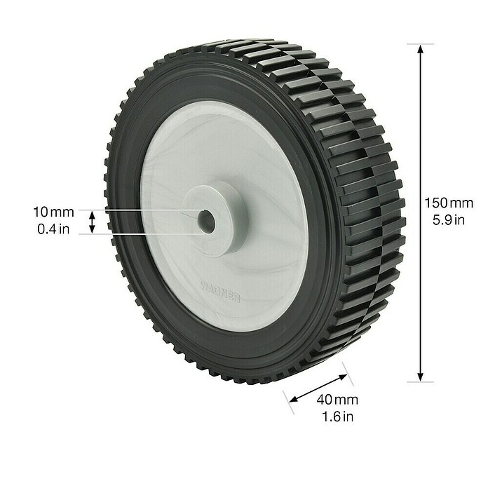 Wagner System Ersatzrad (Kunststoff, Durchmesser: 150 mm, Traglast: 30 kg, Schwarz) | BAUHAUS
